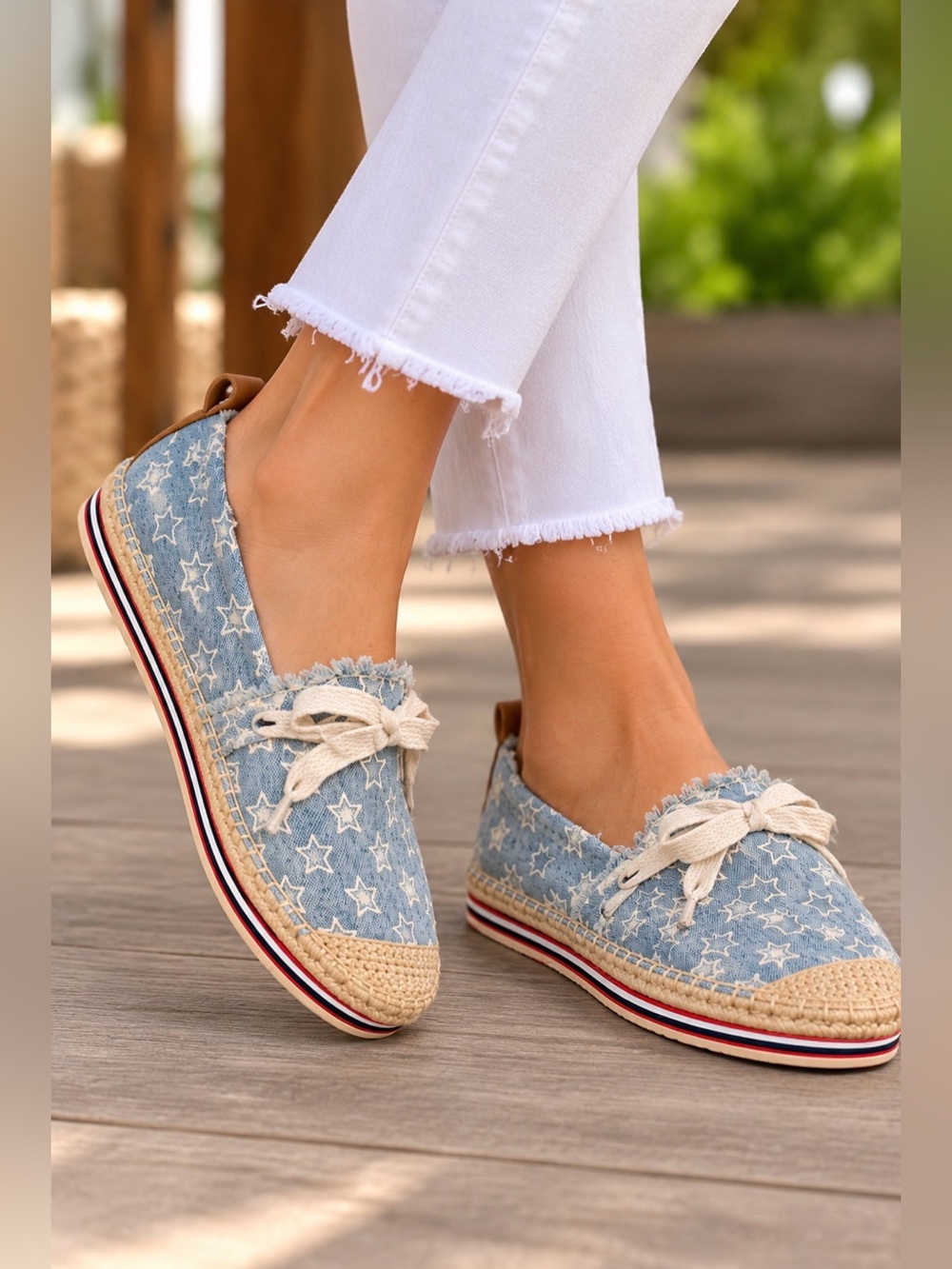 Tommy Hilfiger Denim Star Espadrille Slip On Shoes Womens 9.5 Casual Summer